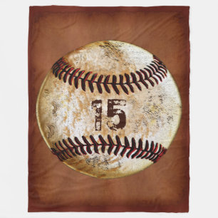Personalized Baseball Throw Blanket, Your Number