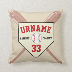 Personalized Baseball Throw Pillow