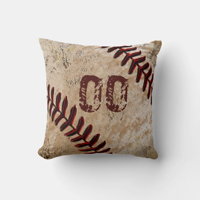Personalized Baseball Throw Pillows JERSEY NUMBER (Front)