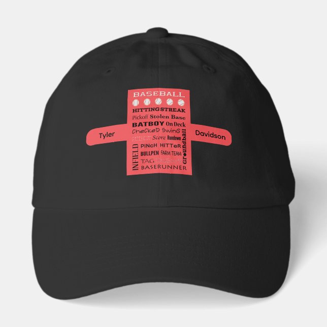 Personalized BASEBALL typography  Hat (Front)