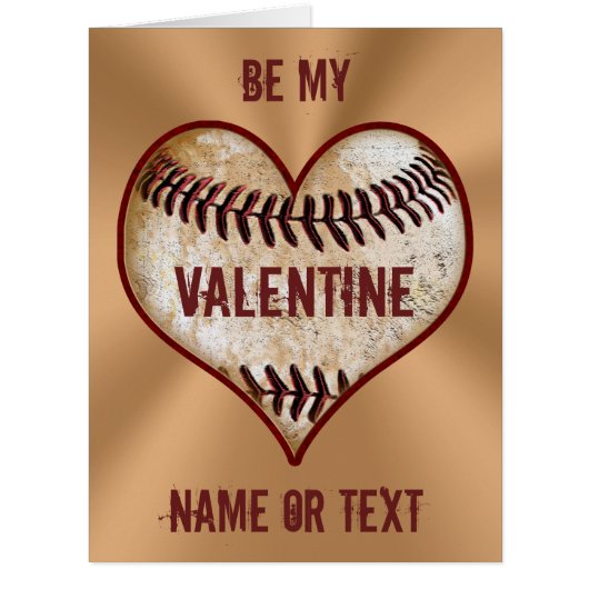 Personalized Baseball Valentine Cards for Him (Front)
