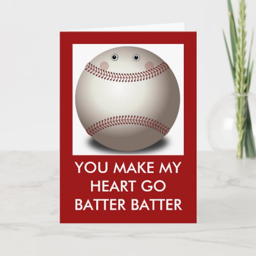 Personalized Baseball Valentine Holiday Card