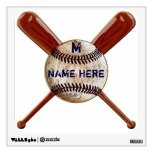 Personalized Baseball Wall Decor, Decal in 3 Sizes