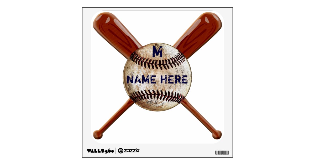 Personalized Baseball Wall Decor Decal In 3 Sizes Zazzle Com