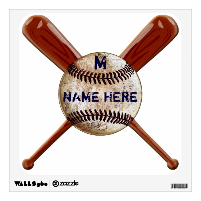 Personalized Baseball Wall Decor Decal In 3 Sizes Zazzle Com