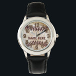 Personalized Baseball Watches for Kids<br><div class="desc">Personalized Baseball Watches for Kids. Cool Vintage Baseball Watch for Boys with his NAME typed into Text Boxes under "Personalize it" to your right. Choose a different Color or Style Watch. You can even choose a Mens Baseball Watch style, Ladies or Girls. Such a cool Personalized Baseball Gifts for Kids....</div>