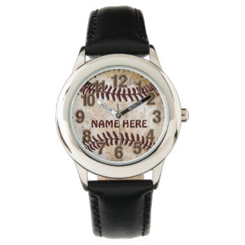Personalized Baseball Watches For Kids by YourSportsGifts at Zazzle