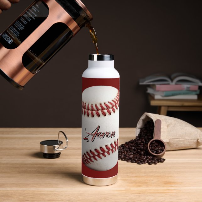  Personalized Baseball Water Bottle (Coffee (Rotated))