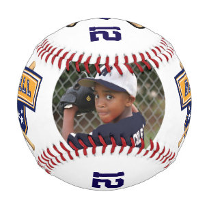 Personalized Baseball with Photo - Dark Blue