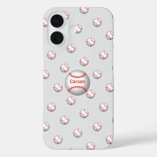 Personalized Baseball with Red Stitches iPhone 16 Case