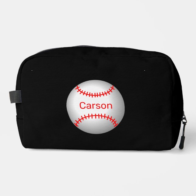 Personalized Baseball with Red Stitches  Dopp Kit (Front)