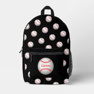 Personalized Baseball with Red Stitches Printed Backpack