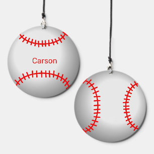 Personalized Baseball with Red Stitches Wind Chime