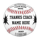 Personalized Baseballs with Coach, Player's NAMES