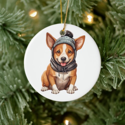 Personalized Basenji Dog Ceramic Ornament