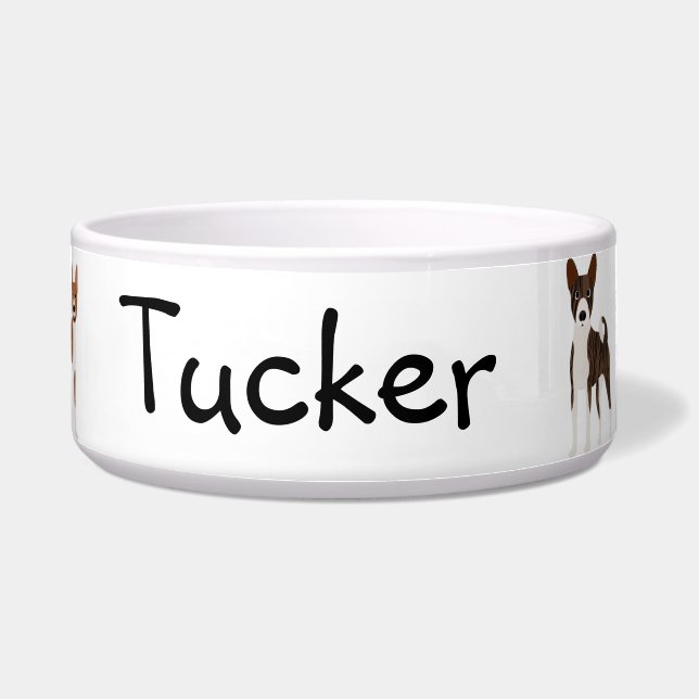 Personalized Basenji Dog Hound Custom Bowl (Front)