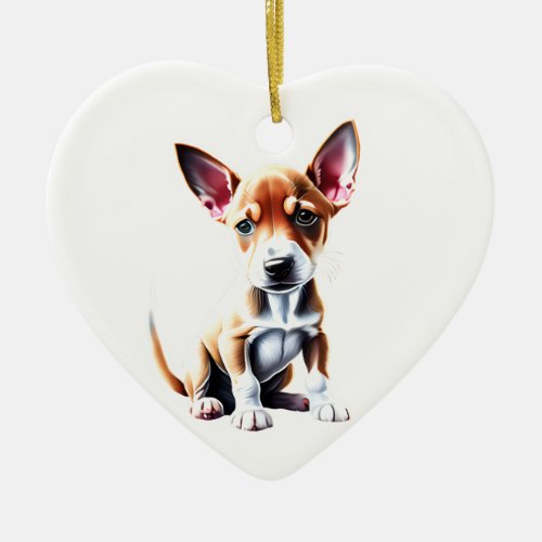 Personalized Basenji Puppy Ceramic Ornament