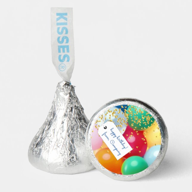 Personalized basic balloons confetti birthday hershey®'s kisses® (Front)