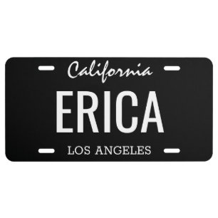 Personalized Basic Black License Plate