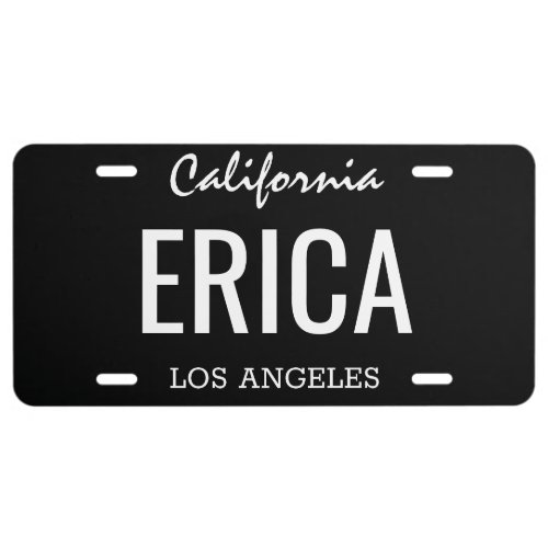Personalized Basic Black License Plate