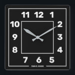 Personalized Basic Black  Square Wall Clock<br><div class="desc">personalized basic black square wall clock</div>