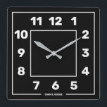 Personalized Basic Black  Square Wall Clock<br><div class="desc">personalized basic black square wall clock</div>