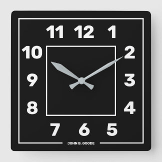 Personalized Basic Black Square Wall Clock