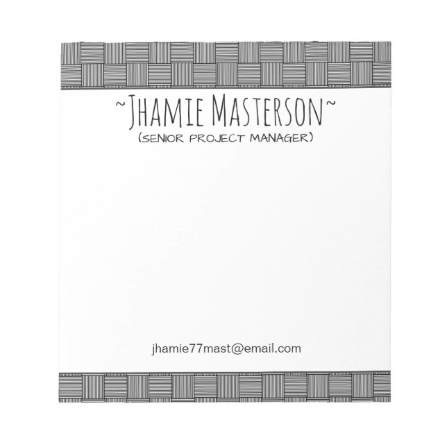Personalized Basic Weave Notepad (Front)