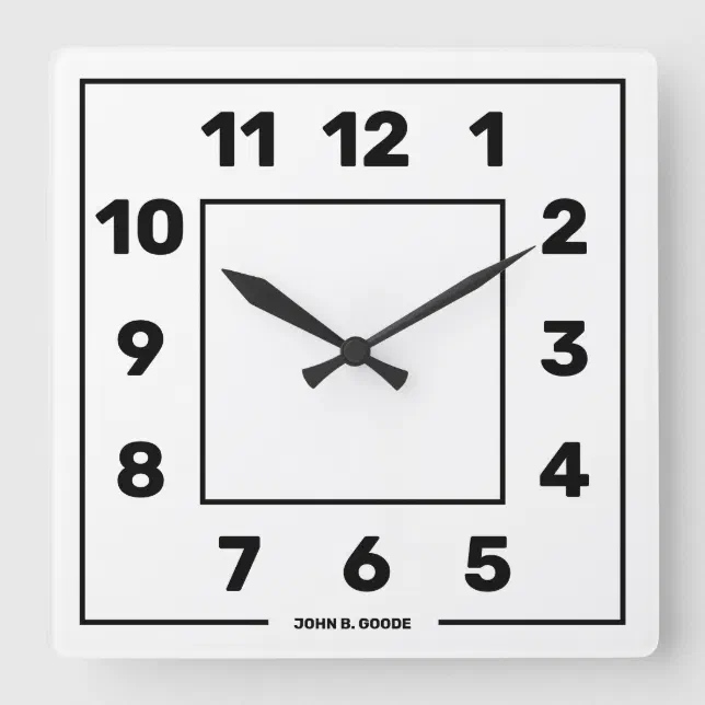 Personalized Basic White Square Wall Clock Zazzle