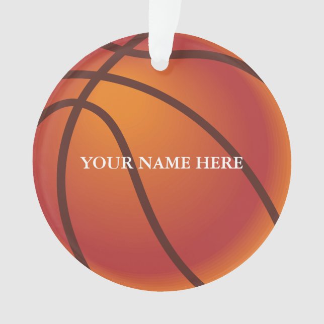 Personalized Basket Ball Name Christmas Ornament (Front)