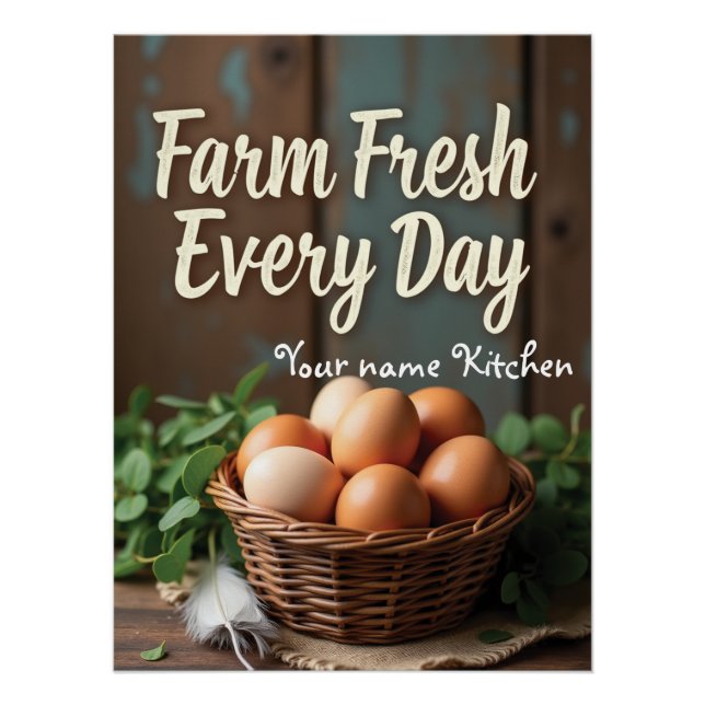 Personalized Basket of Eggs Rustic Sign (Front)