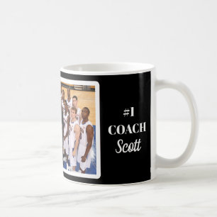 Personalized Basketball #1 Coach Team Photo Coffee Mug