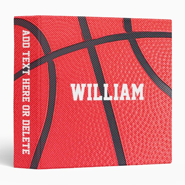 Personalized Basketball 3 Ring Binder (Front/Spine)