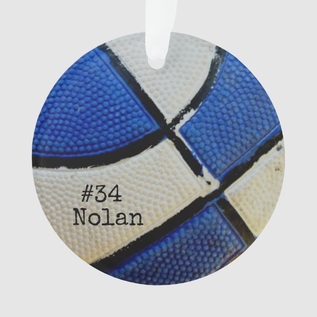 Personalized Basketball Acrylic Ornament (Front)
