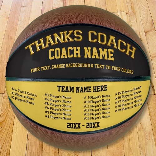 Personalized Basketball All Players Coach Names Basketball