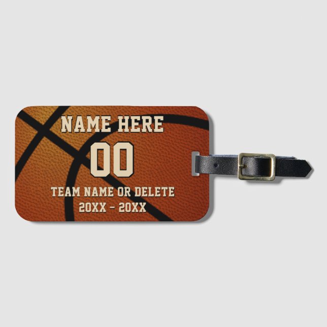 Personalized Basketball Bag Tags, Luggage Tags (Front Horizontal)