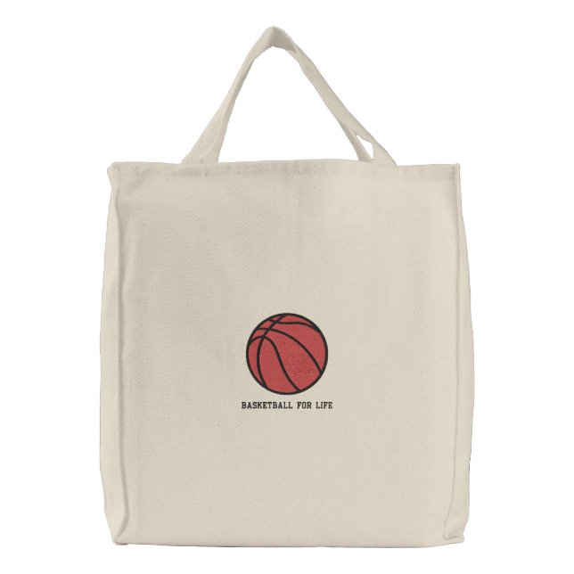 Personalized Basketball  Ball embroidered Bag (Front)
