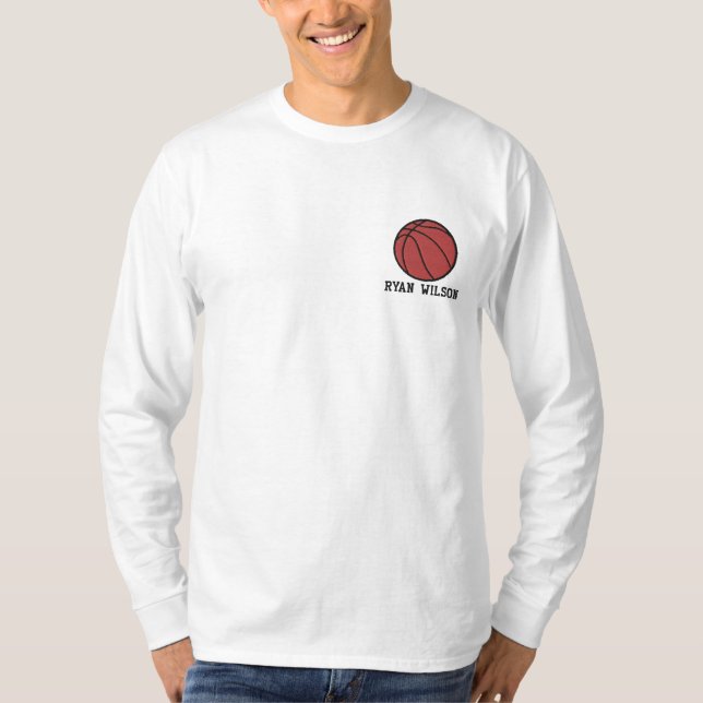 Personalized Basketball  Ball embroidered Shirt (Front)