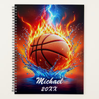  Personalized Basketball Ball on Fire and Water   