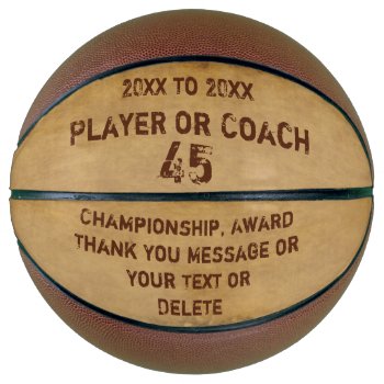 Personalized Basketball Ball  Your Grunge Text by YourSportsGifts at Zazzle
