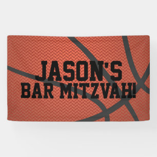 Personalized Basketball Bar Mitzvah Banner