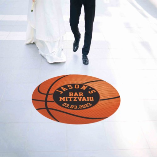 Personalized Basketball Bar Mitzvah Floor Decals