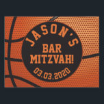 Personalized Basketball Bar Mitzvah Sign<br><div class="desc">Personalized basketball Bar Mitzvah yard sign in orange and black. Personalized with name and Bar Mitzvah date.</div>