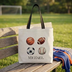 Personalized Basketball Baseball Football Soccer Tote Bag