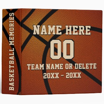 Personalized Basketball Binder  Memories Or Card 3 Ring Binder by YourSportsGifts at Zazzle