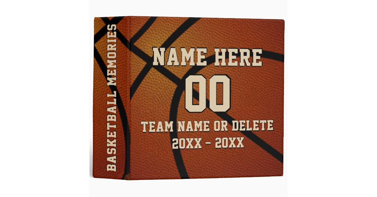 Personalized Basketball Binder, Memories or Card 3 Ring Binder Zazzle
