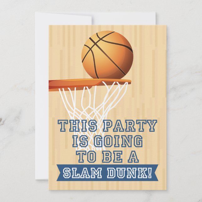 Personalized Basketball Birthday Party Invitations (Front)