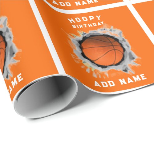 Personalized Basketball Birthday Wrapping Paper