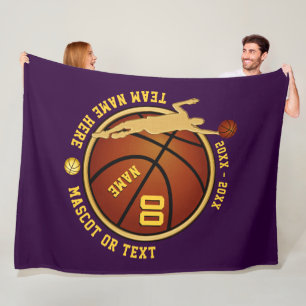 Personalized Basketball Blanket 3 Sizes, Any COLOR