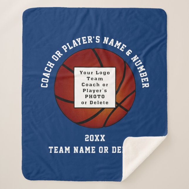 Personalized Basketball Blanket for Players, Coach (Front)